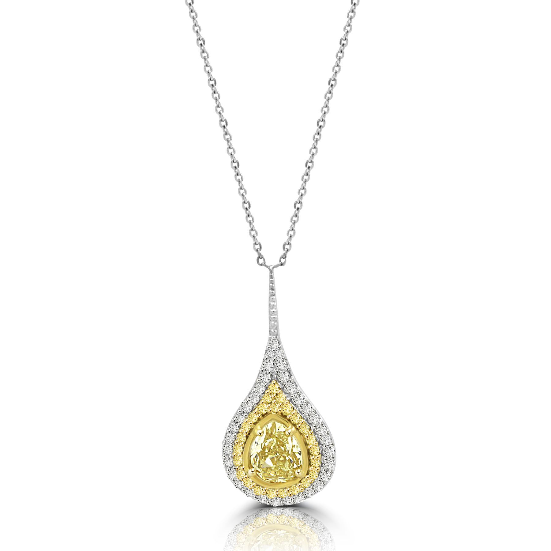 Pear Shape Yellow Diamond Pendant