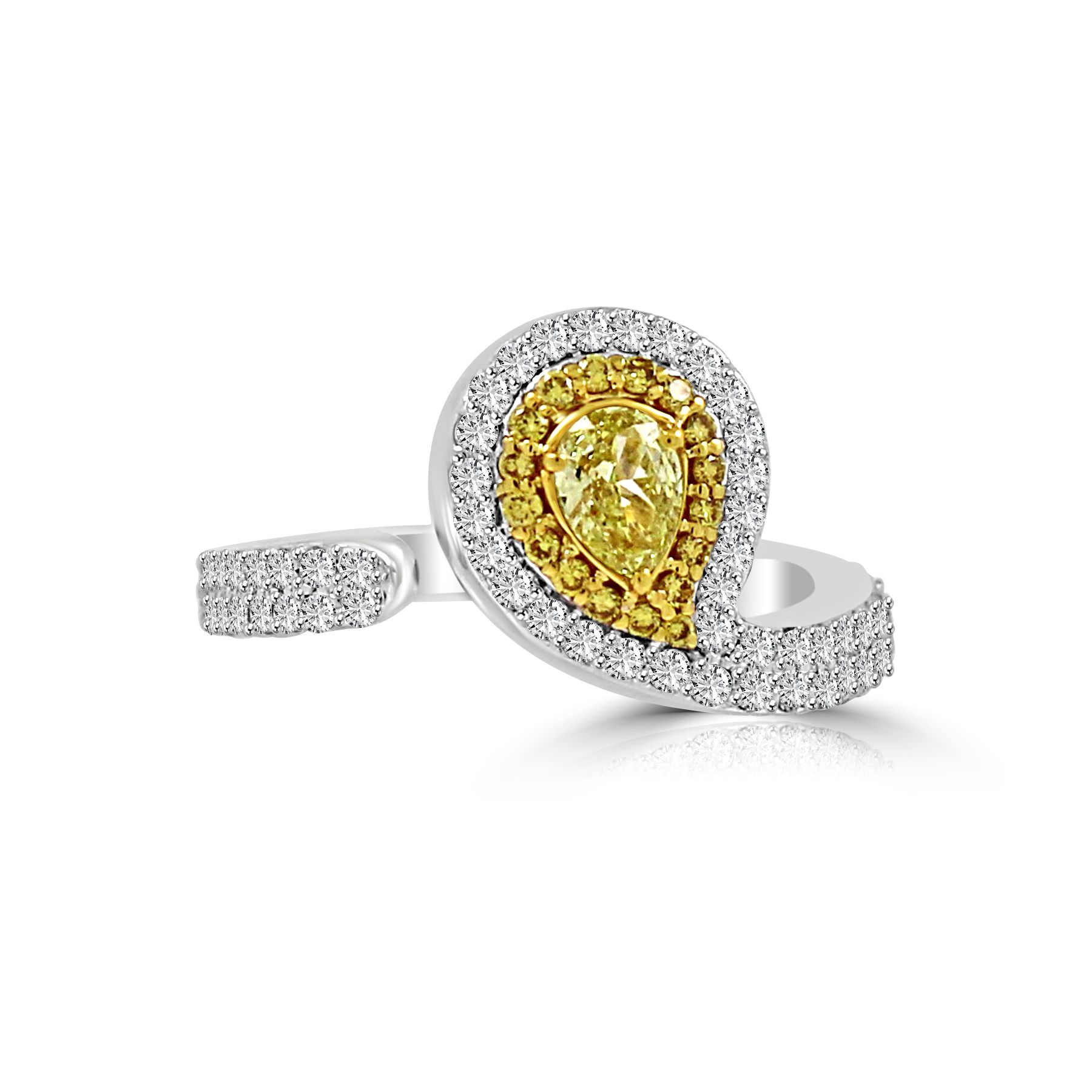 Pear Shape Yellow Diamond Ring